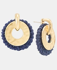 Style & Co Gold-Tone Braided Doorknocker Earrings, Macy's Exclusive