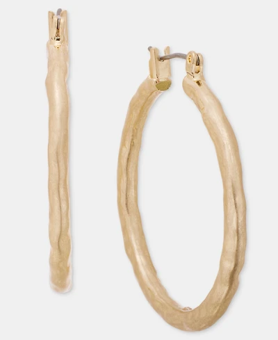 Style & Co Gold-Tone Textured Hoop Earrings, Macy's Exclusive