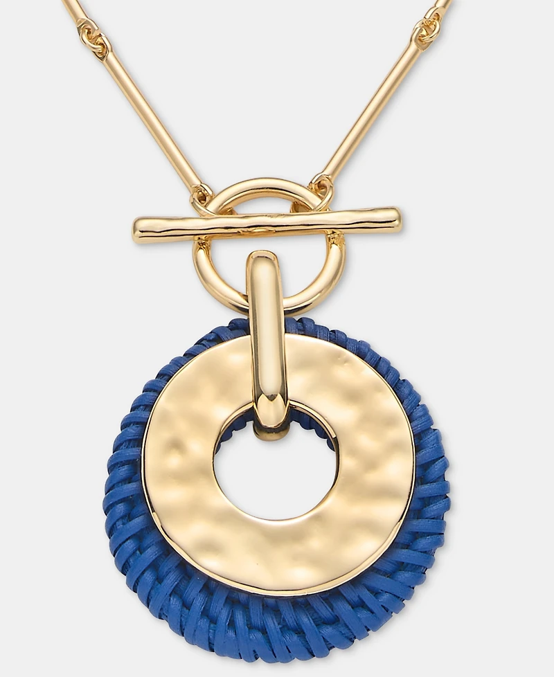 Style & Co Gold-Tone Long Disc Pendant Necklace, Macy's Exclusive
