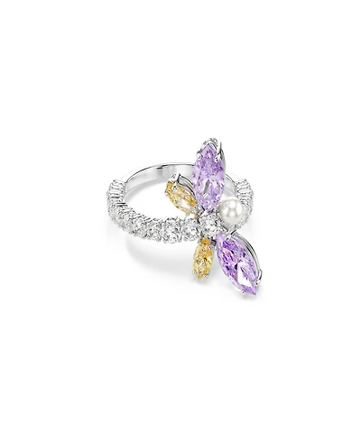 Ariana Grande x Swarovski Mixed Cuts, Dragonfly, Multicolored, Rhodium Plated Motif Ring