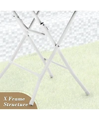 gaomon 23.6'' Cocktail Table White High Top Folding, Round Portable Bar Height Folding Table with Removable Legs Indoor Outdoor Banquet for Party