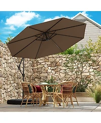 Sugift 10 ft Offset Hanging Patio Cantilever Umbrella with Tilt
