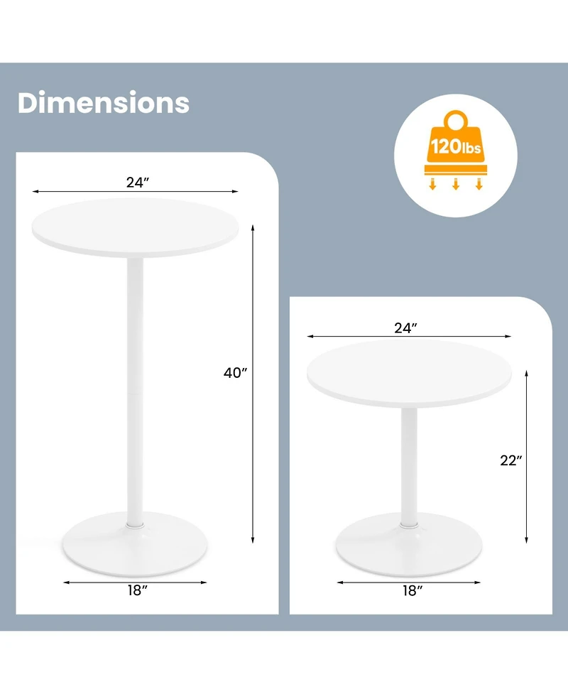 Sugift Round Bistro Bar Height Table Set for Indoor Use
