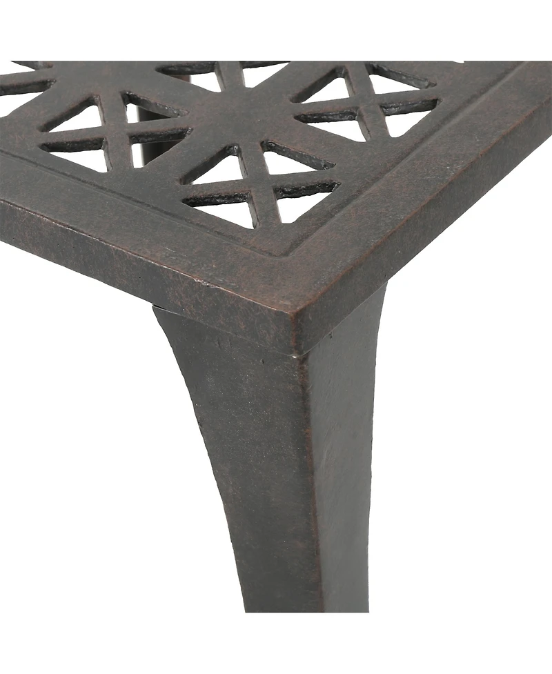 Clihome 18" Cast Aluminum Side Table Square Outdoor Accent End Table