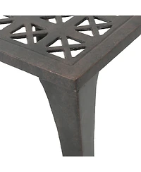 Clihome 18" Cast Aluminum Side Table Square Outdoor Accent End Table