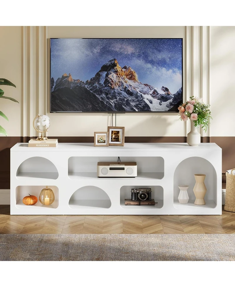 Tribesigns 63" Tv Stand for 60/65/70-Inch Tv, Modern Entertainment Center with 6 Open Storage Shelves