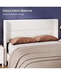 Homfan Upholstered Platform Bed Frame with Soft Headboard - Reinforced Wooden Slats