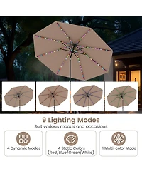 Sugift Solar Patio Umbrella with Flowing Led Lights and Tilt