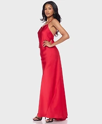 Alex & Sophia Juniors' Scoop Neck Gown
