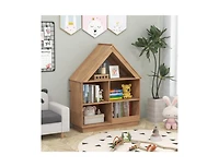 Slickblue House-Shaped 3-Tier Toy Organizer with Open Storage Shelves