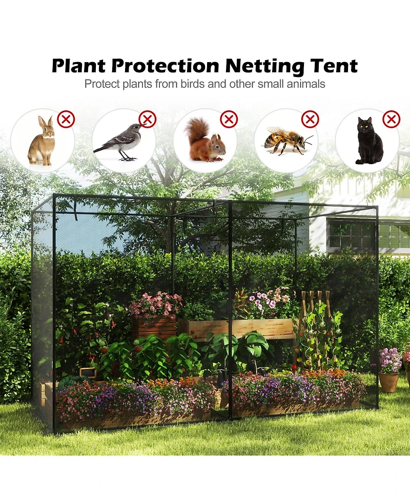 Sugift Crop Cages with Ground Stakes for Garden Plant Support