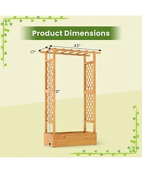 Sugift 70 in Wooden Raised Garden Bed with Lattice Trellis