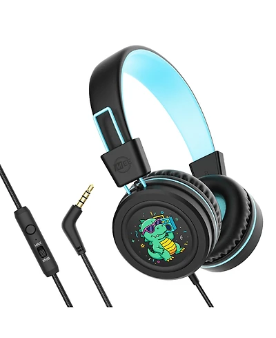 Mee audio KidJamz KJ55AUX 3.5mm Safe Listening Kid's Headphones with Headset and Color Graphics