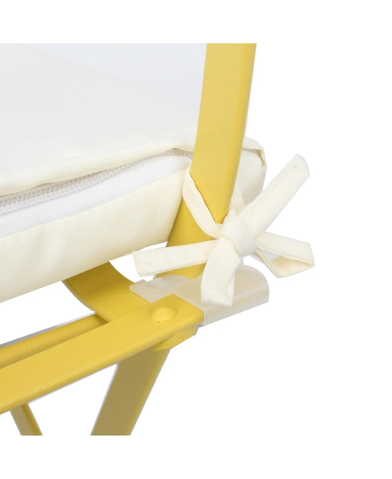 Clihome 3 Pieces Patio Bistro Balcony Metail Chair Table Set