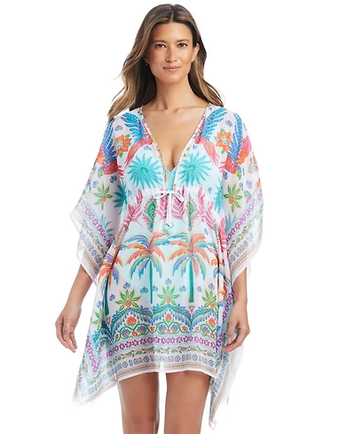 Bleu by Rod Beattie Women's Deep V-Neck Swim Cover Up Caftan