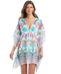 Bleu by Rod Beattie Women's Deep V-Neck Swim Cover Up Caftan