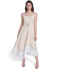 Eliza J Petite Square Neck Fit & Flare Midi Dress