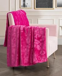 Juicy Couture Embossed Oversized Plush Throw, 60" x 90"