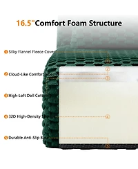 Rainsken Oversized 2-Seat Modular Sectional Sofa, 82 Inch Flannelette Fabric Couch with Deep Seating for Home Living Room