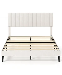 Gouun Queen Size Velvet Upholstered Platform Bed Frame