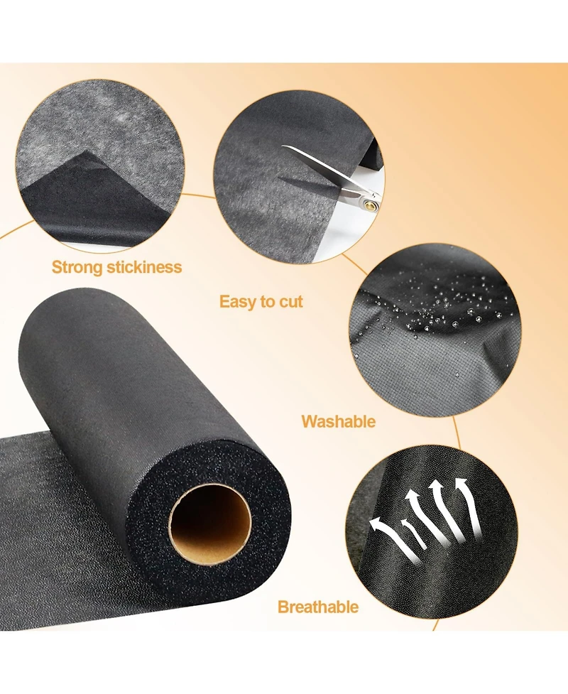 Gnuadz Iron-on Non-woven Fusible Interfacing Polyester Single-sided Diy Crafts 11.6" X 30