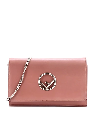 Pre-Owned Fendi Kan I F Wallet on Chain Leather