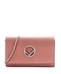 Pre-Owned Fendi Kan I F Wallet on Chain Leather