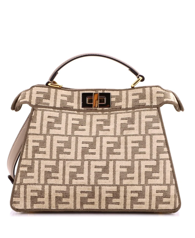 Pre-Owned Fendi Small Peekaboo ISeeU Bag Zucca Tapestry