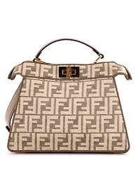 Pre-Owned Fendi Small Peekaboo ISeeU Bag Zucca Tapestry