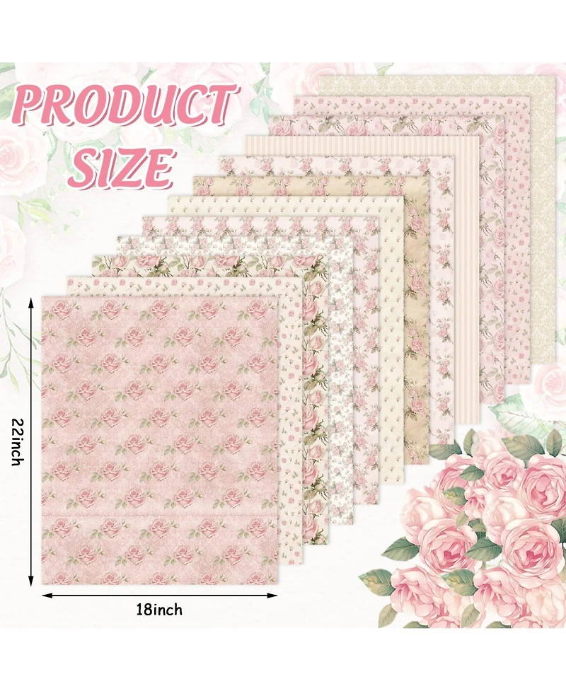 Gnuadz 12pcs 18 x 22" Spring Cotton Fat Quarters Retro Floral Printed Fabric Diy Craft