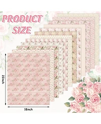 Gnuadz 12pcs 18 x 22" Spring Cotton Fat Quarters Retro Floral Printed Fabric Diy Craft