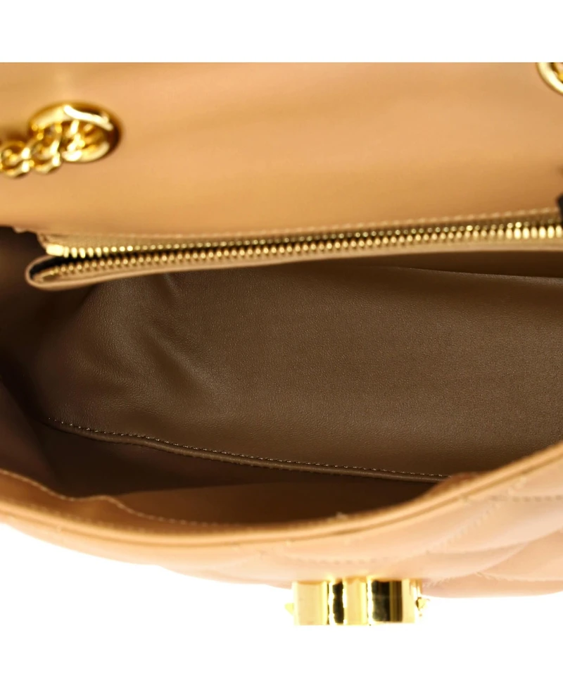 Pre-Owned Gucci Small Deco Chain Flap Bag Mixed Matelasse Leather