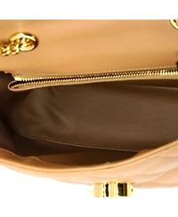 Pre-Owned Gucci Small Deco Chain Flap Bag Mixed Matelasse Leather