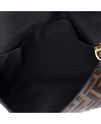 Pre-Owned Fendi F is Fendi Envelope Clutch on Chain Zucca Embossed Leather