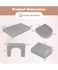 Sugift 8 Piece Modular Kids Play Couch with Soft Fabric Upholstery