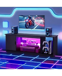 Sugift Tv Stand for 65inches Tv, Modern Entertainment Center with Storage