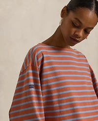 Polo Ralph Lauren Women's Striped Long-Sleeve Boat Neck T-Shirt
