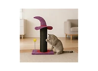 Zeus and Ruta Cat Scratching Post Wizard Hat Design Sisal Scratcher Spring Ball Toy Stable Base Indoor