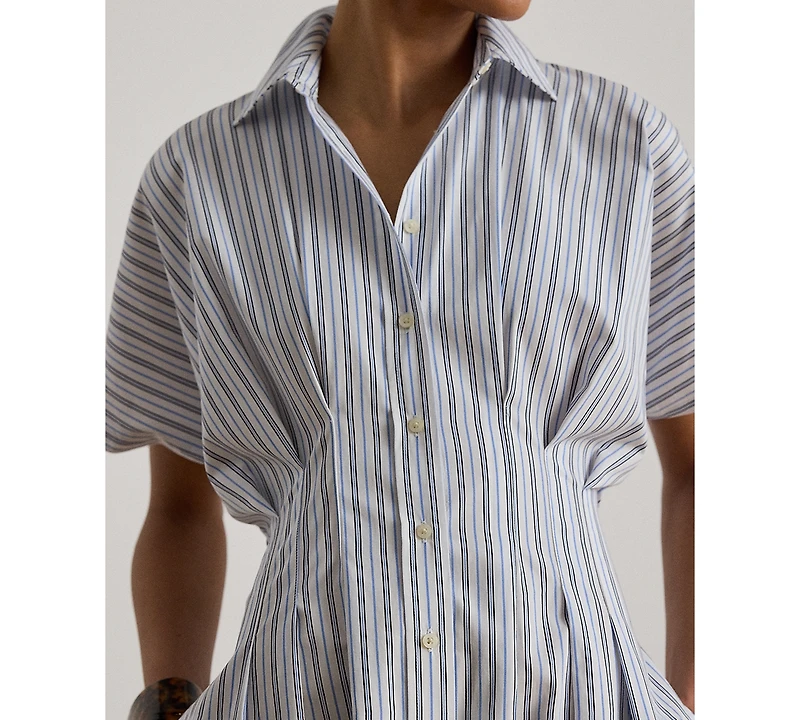 Lauren Ralph Petite Button-Up Short-Sleeve Shirt Dress