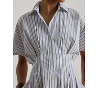 Lauren Ralph Petite Button-Up Short-Sleeve Shirt Dress