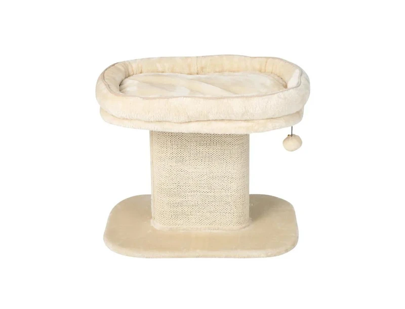 Zeus and Ruta Modern Cat Tree Tower with Large Plush Perch and Sisal Scratching Plate for Indoor Cats