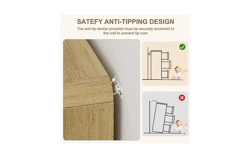 gaomon 31''Tall Rattan Dresser,6 Drawer Dresser for Bedroom,Dressers and Chests of Drawers