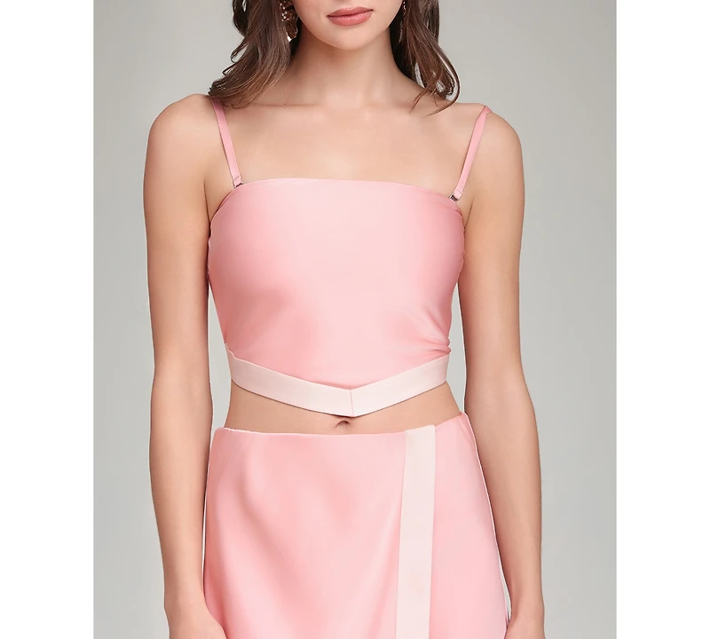 Avec Les Filles Women's Square Neck Scarf Top