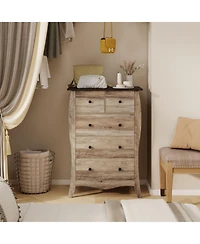 Slickblue 5 Drawer Closet Organizer with Fabric Bins and Anti-Tip Kit