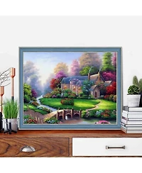 Gnuadz 4 Pack Stamped Cross Kits Four Seasonal Landscape Beginners Adults Embroidery Arts Craft