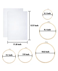 Gnuadz 304 Pack Embroidery Kit 200 Colors Threads 5 Hoops 2 Aida Cloth Tools Set Beginners Adults