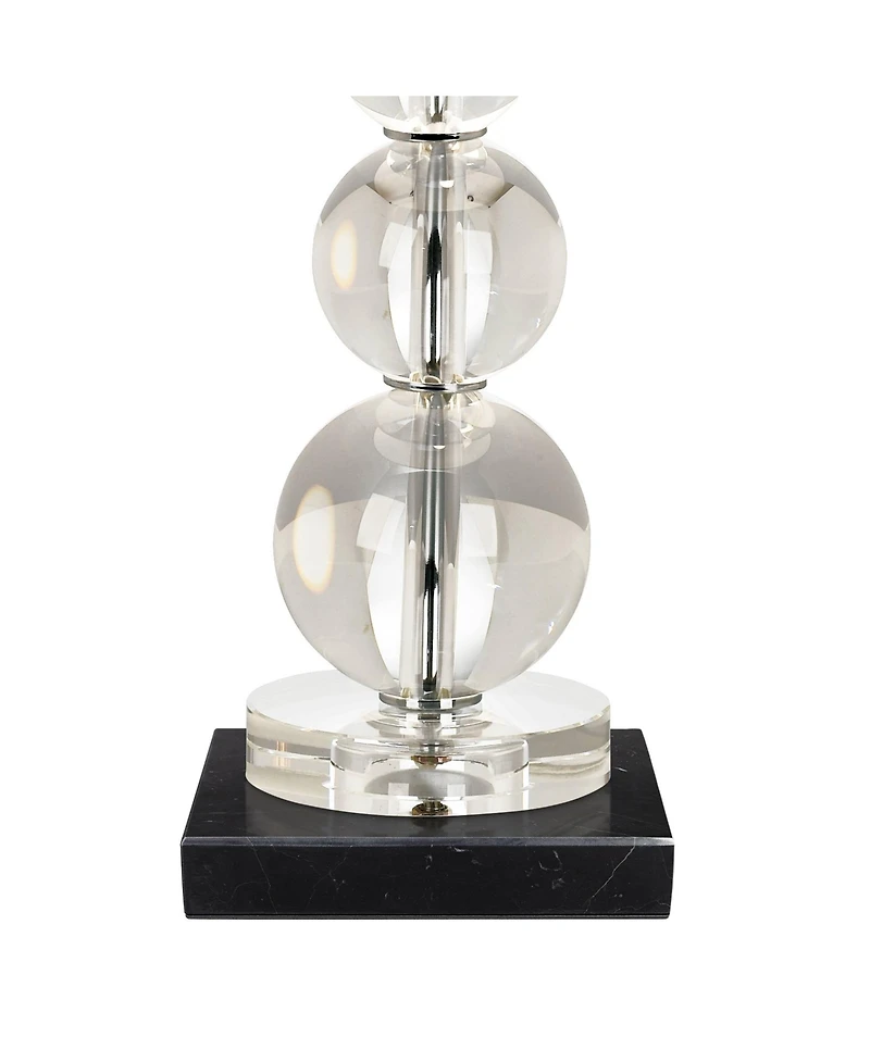 Vienna Full Spectrum Modern Table Lamp 26 1/2" High Square Marble Riser Crystal Spheres Drum Shade for Bedroom Living Room