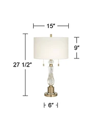Vienna Full Spectrum Jordan 27 1/2" Tall Traditional Table Lamp Pull Chain Brass Finish Metal Crystal Single Living Room Bedroom