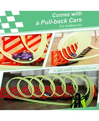 Builder Loop Kit Criss Cross Toy Race Track w/ Pull-back Car, Ages 3-6