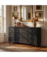 Famapy Wooden 9-Drawer Chest of Drawers Dresser